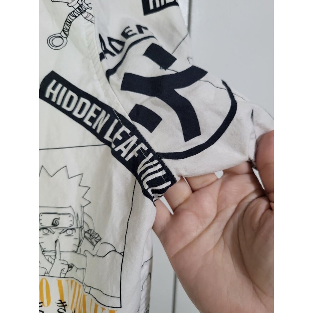 Naruto Shippuden Ninja Academy Hidden Leaf Village Graphic Button-Up Shirt Med - Picture 4 of 11